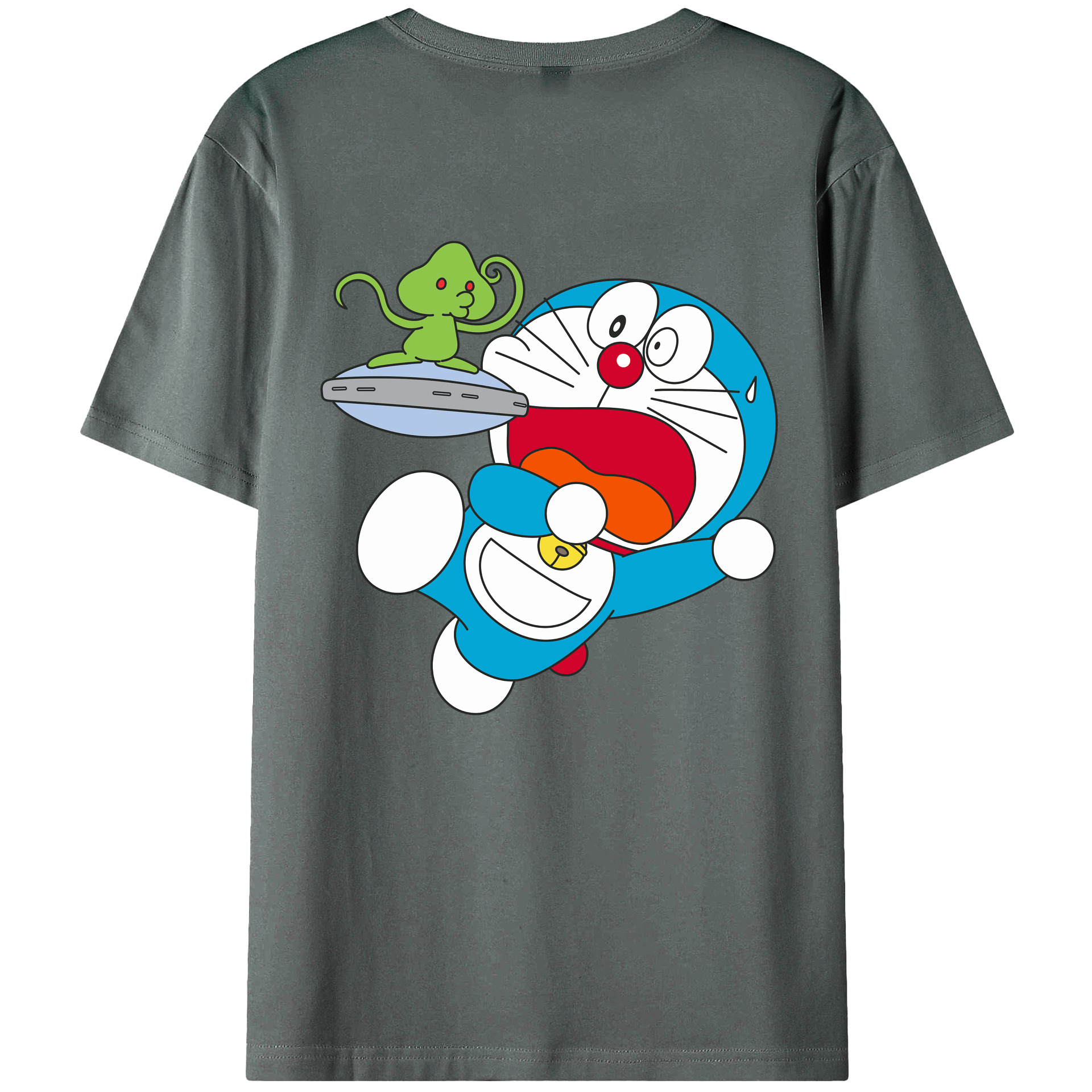 （画像用） ドラえもん Doraemon 綿100％ メンズ半袖Tシャツ（バックプリント） 通気性